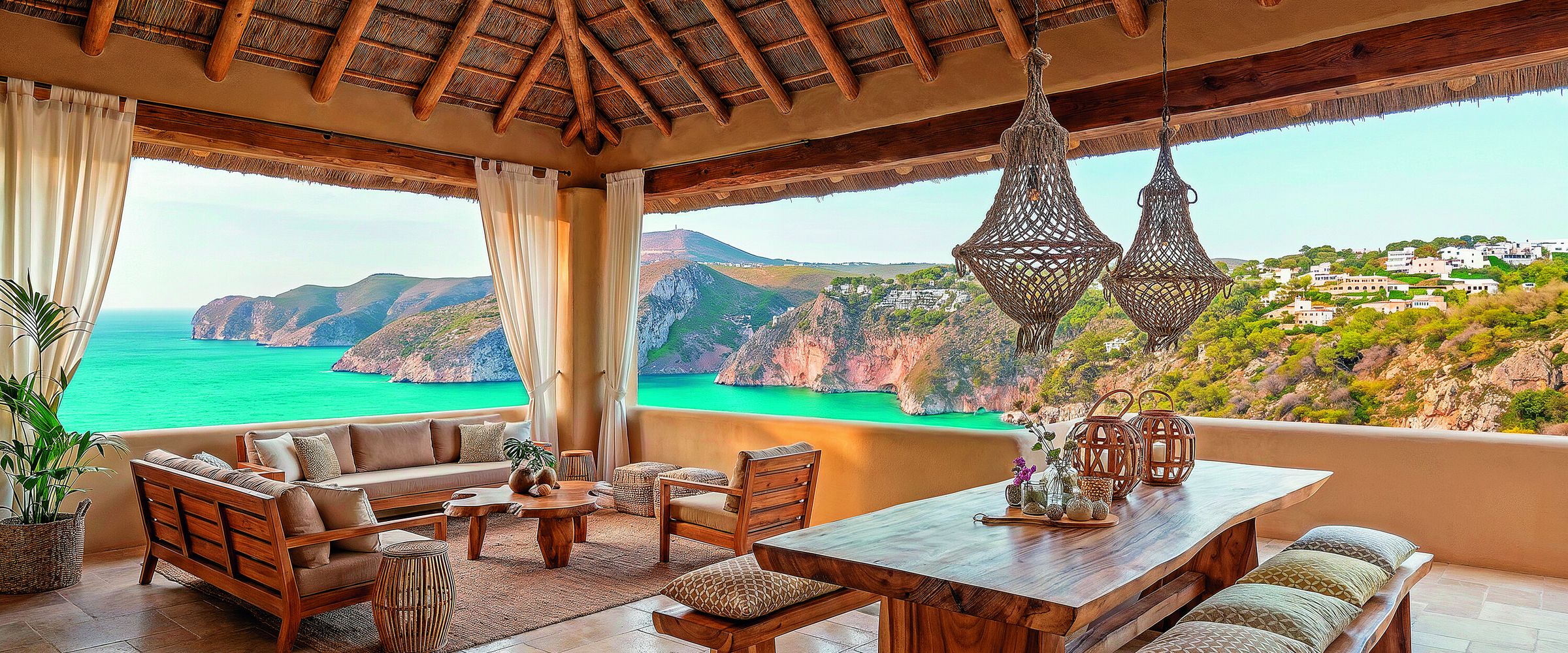 Terraza con vistas a la cala