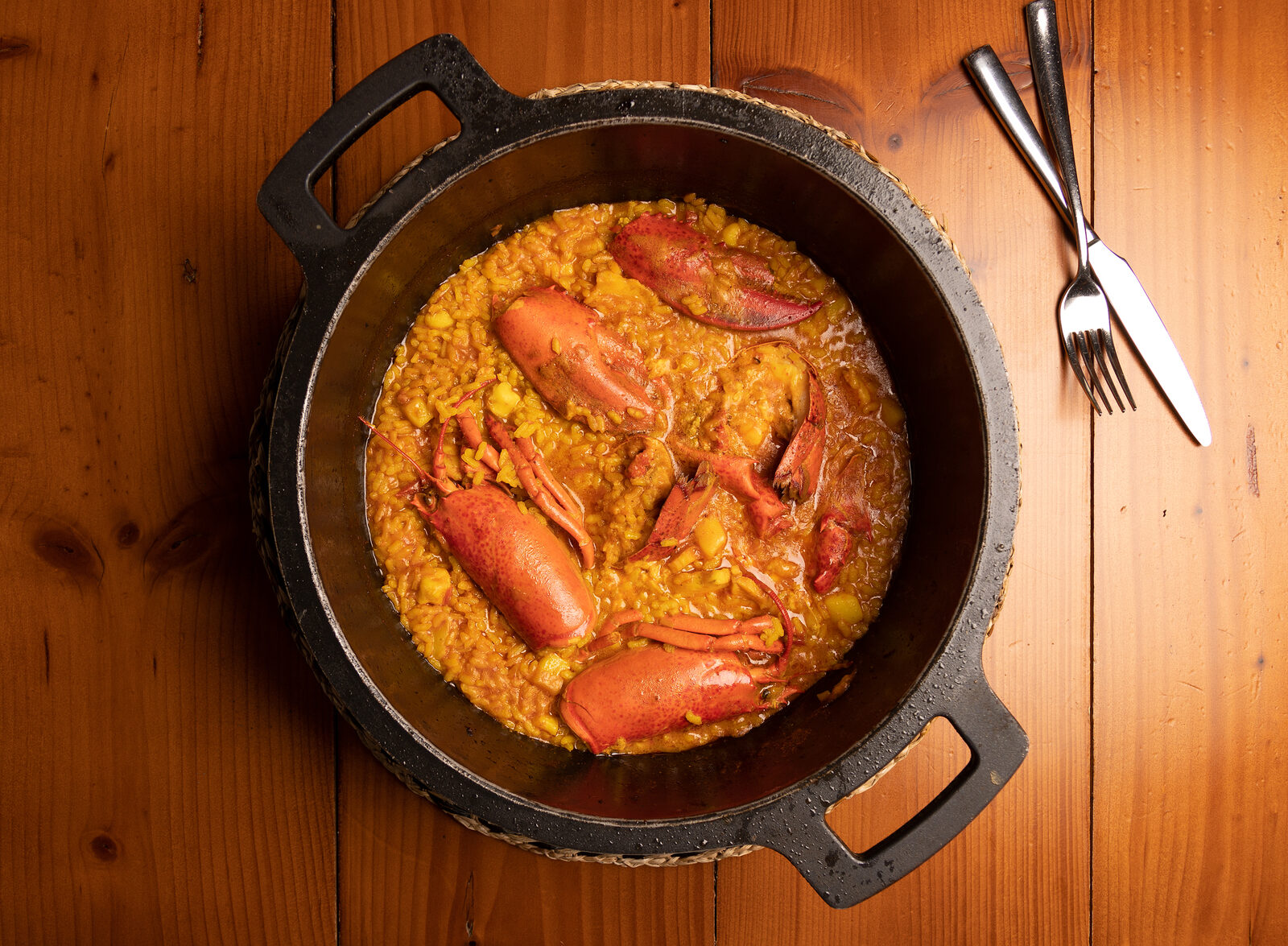 Riz crémeux au homard en cocotte