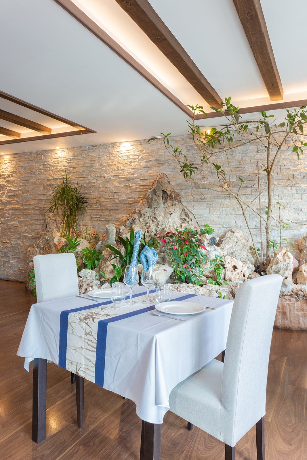 A table in the dining room