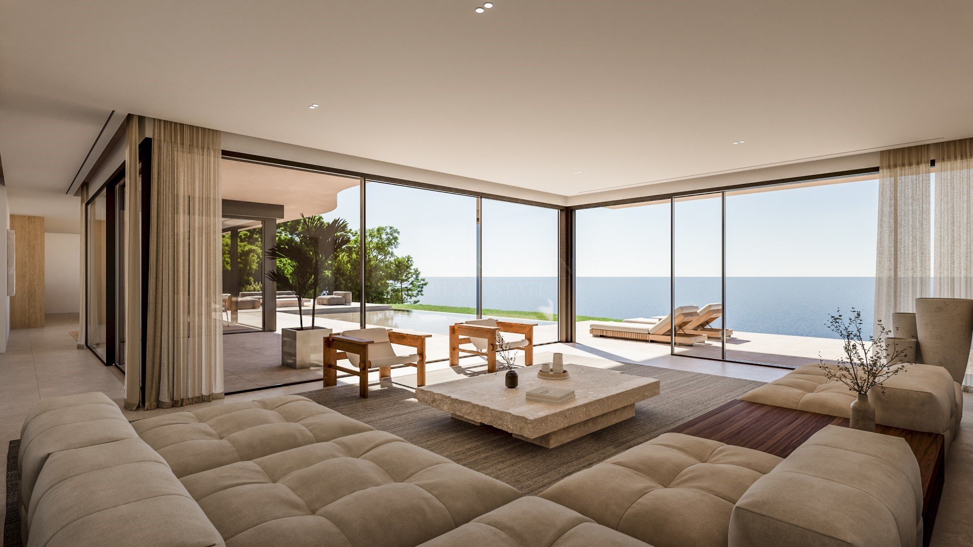 Villa in Ambolo: living room open to the sea