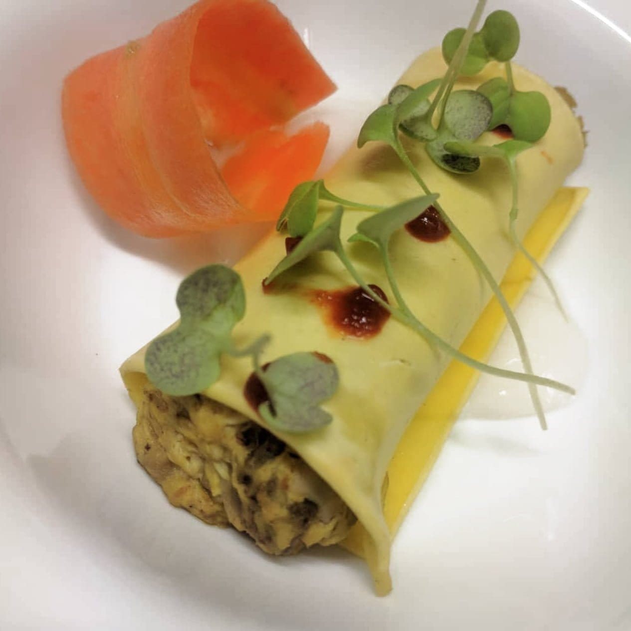 Cannelloni de poulet thaï, béchamel coco