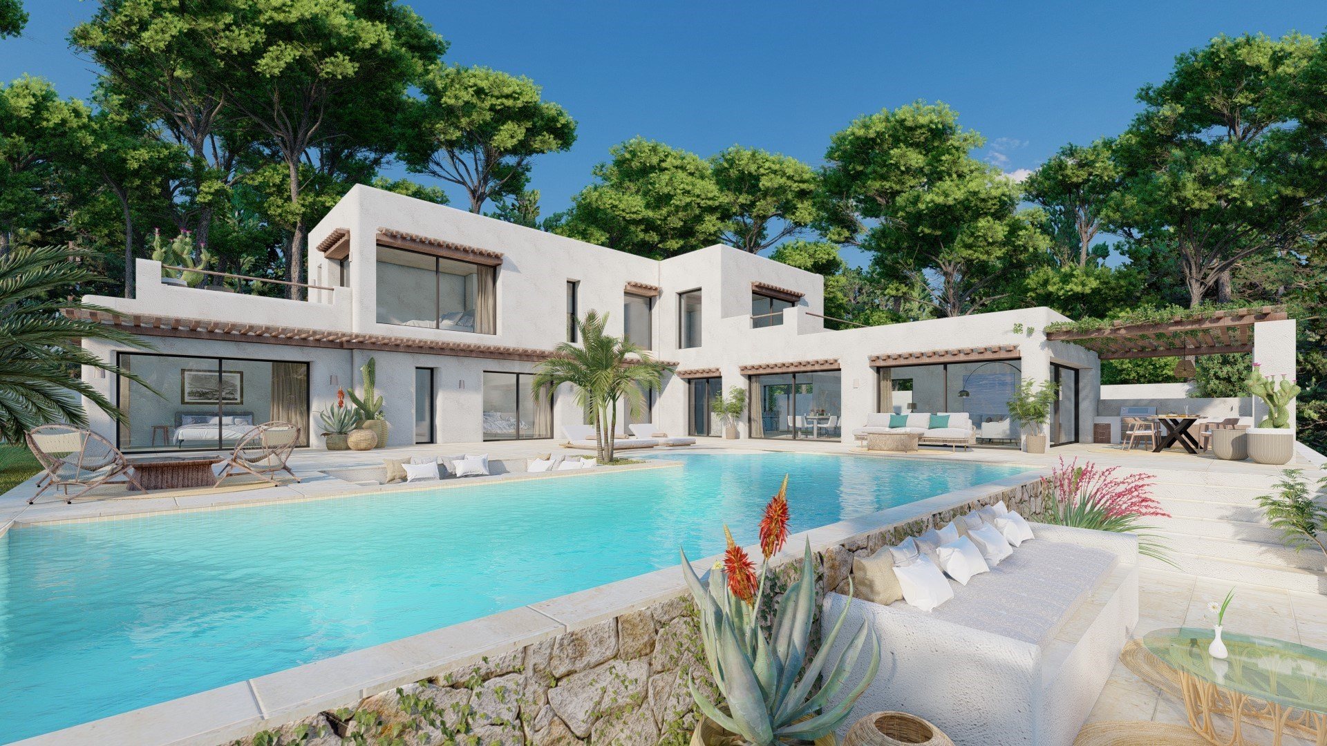 Villa in Balcón al Mar: pool and garden